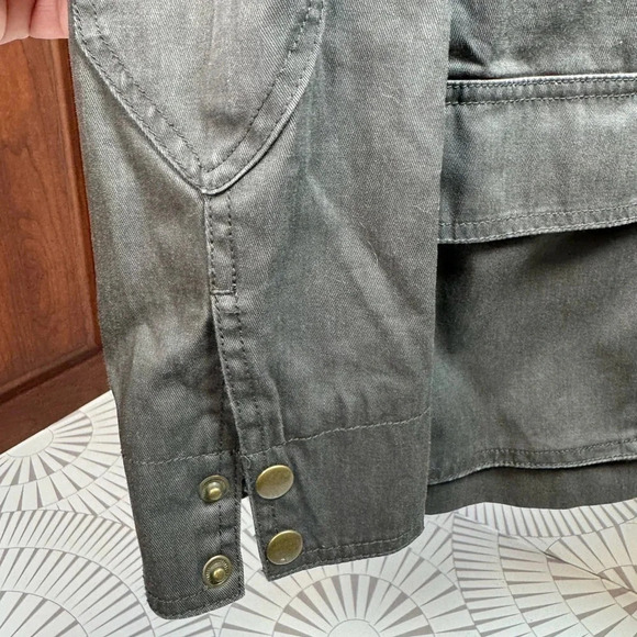 J. Crew Relaxed Open Collar Adjustable Waist Boyfriend Field Shirt Jacket XS - Picture 2 of 7